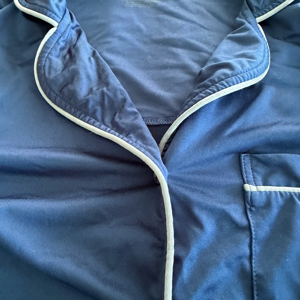 SHEEX Luxurious Navy Short Sleeve Pajama Set - Picture 5 of 6
